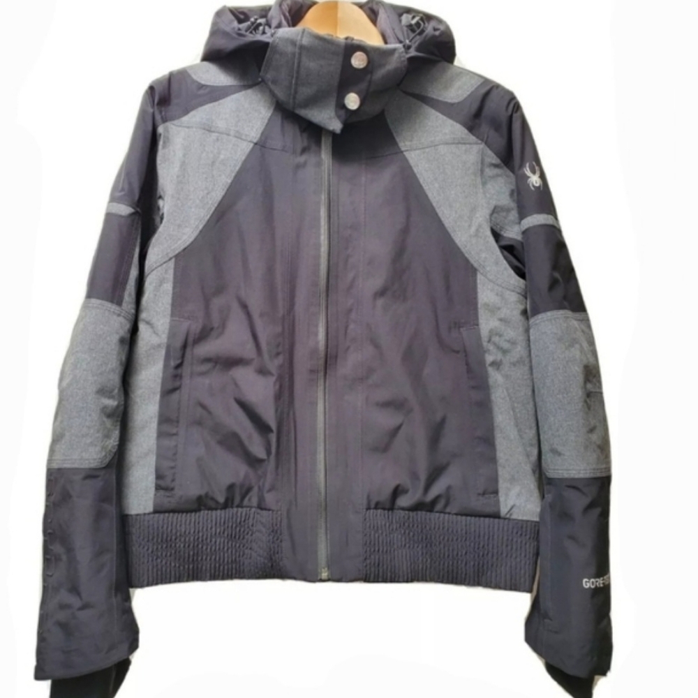 SPYDER Gortex 3M Thinsulate Waterproof Snowboard Jacket Black and Gray S…